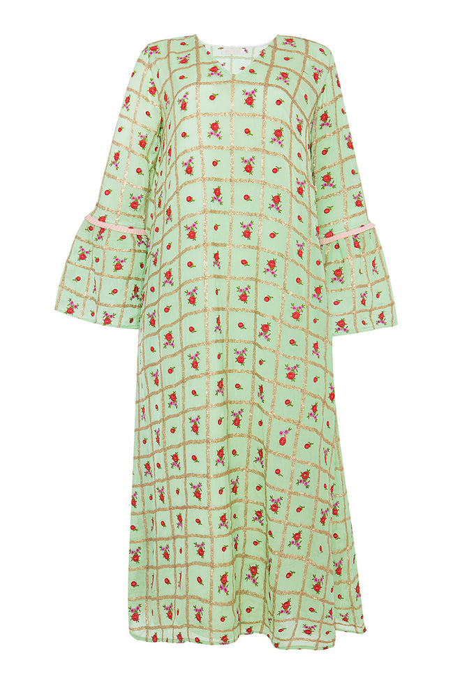 Veronica Embroidered Kaftan in Green