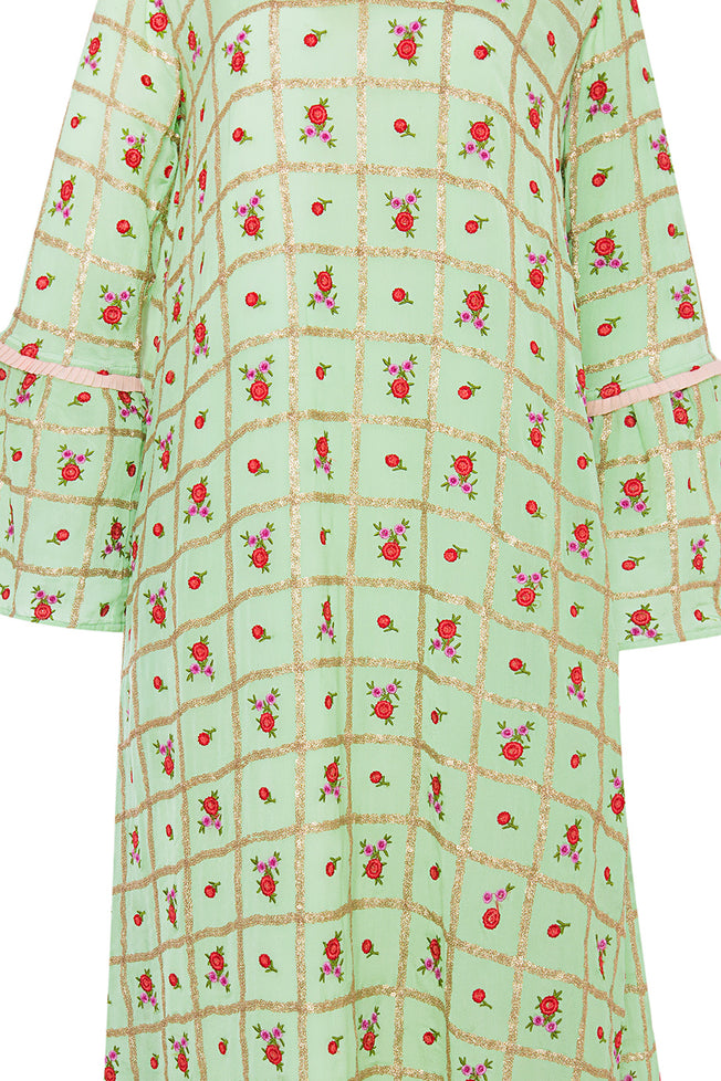 Veronica Embroidered Kaftan in Green