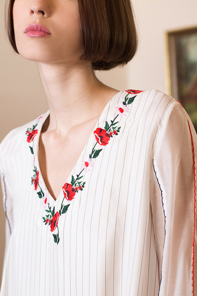 Veronica Pinstripe Maxi Dress