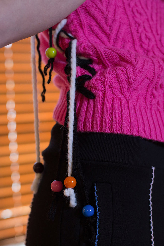 Mable One Shoulder Sweater in Pink