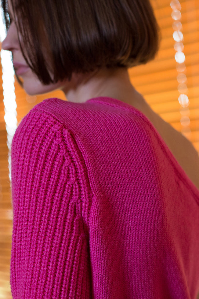 Mable One Shoulder Sweater in Pink