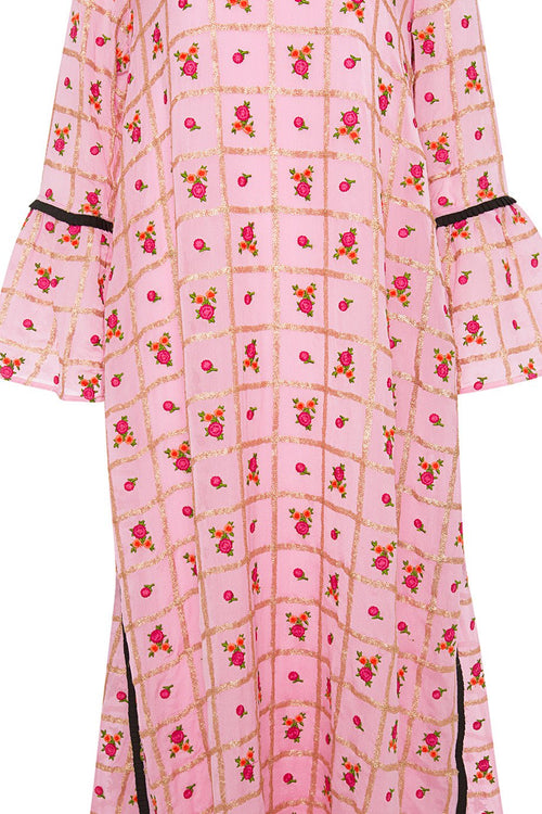 Veronica Embroidered Kaftan in Pink