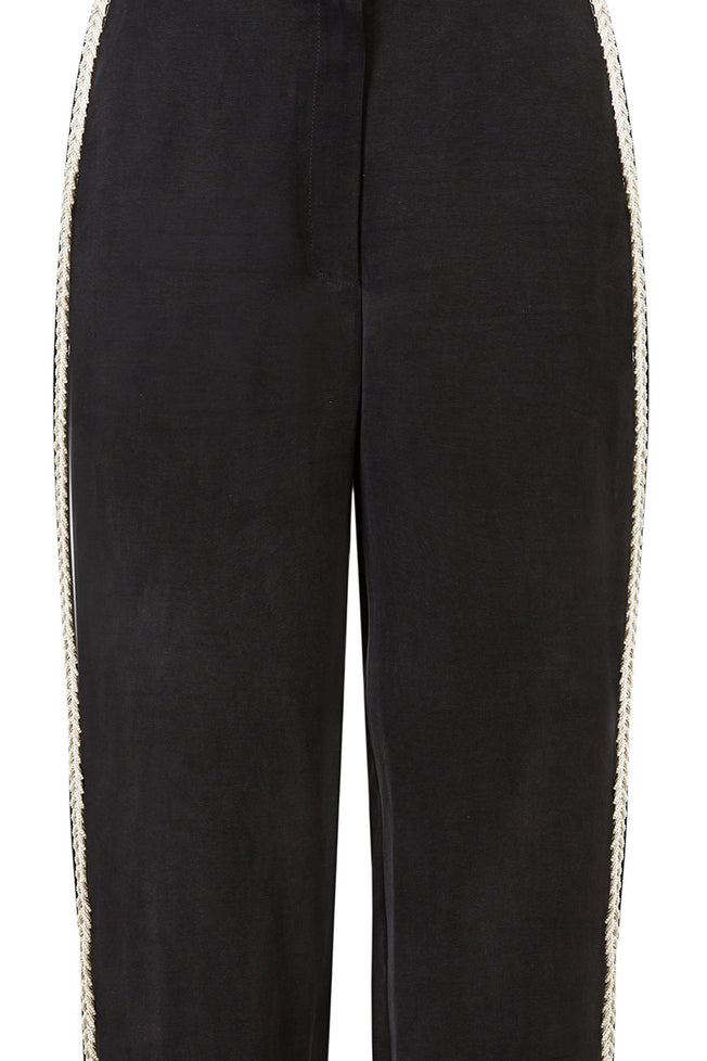 Marine Cropped Trousers in Black