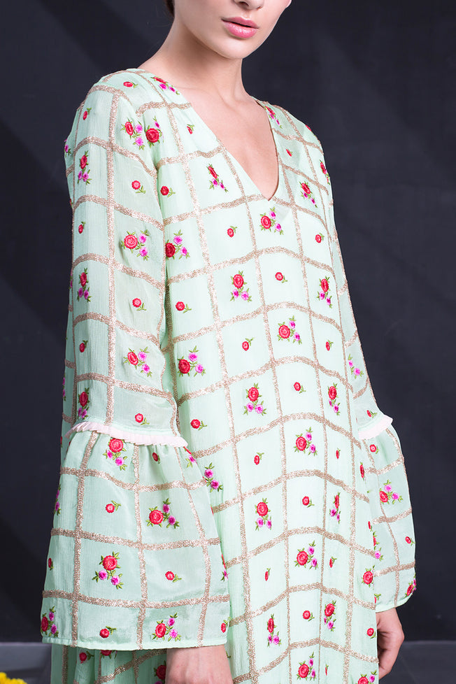 Veronica Embroidered Kaftan in Green