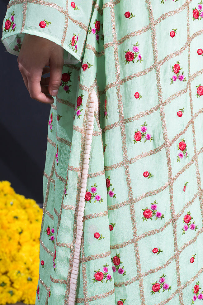 Veronica Embroidered Kaftan in Green