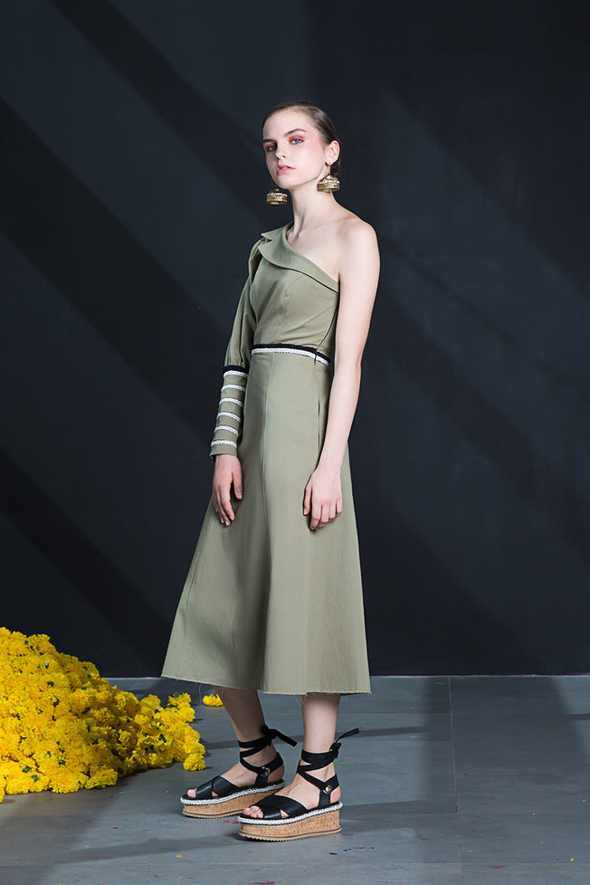 Tux One Shoulder Dress