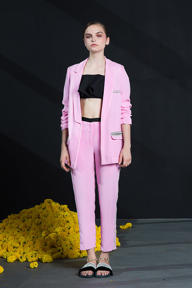 Marine Cropped Trousers in Pink