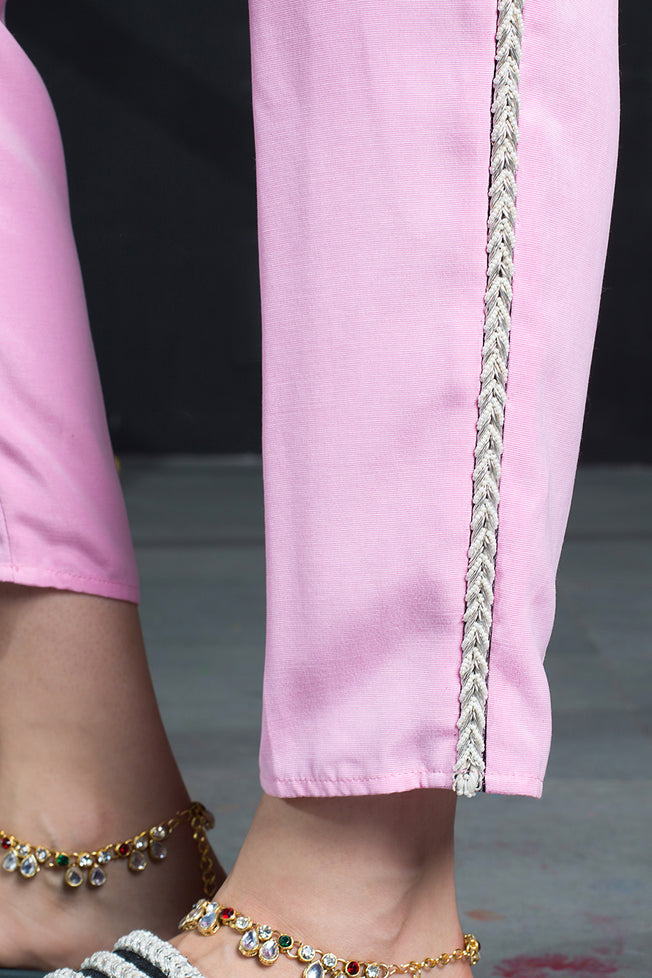 Marine Cropped Trousers in Pink
