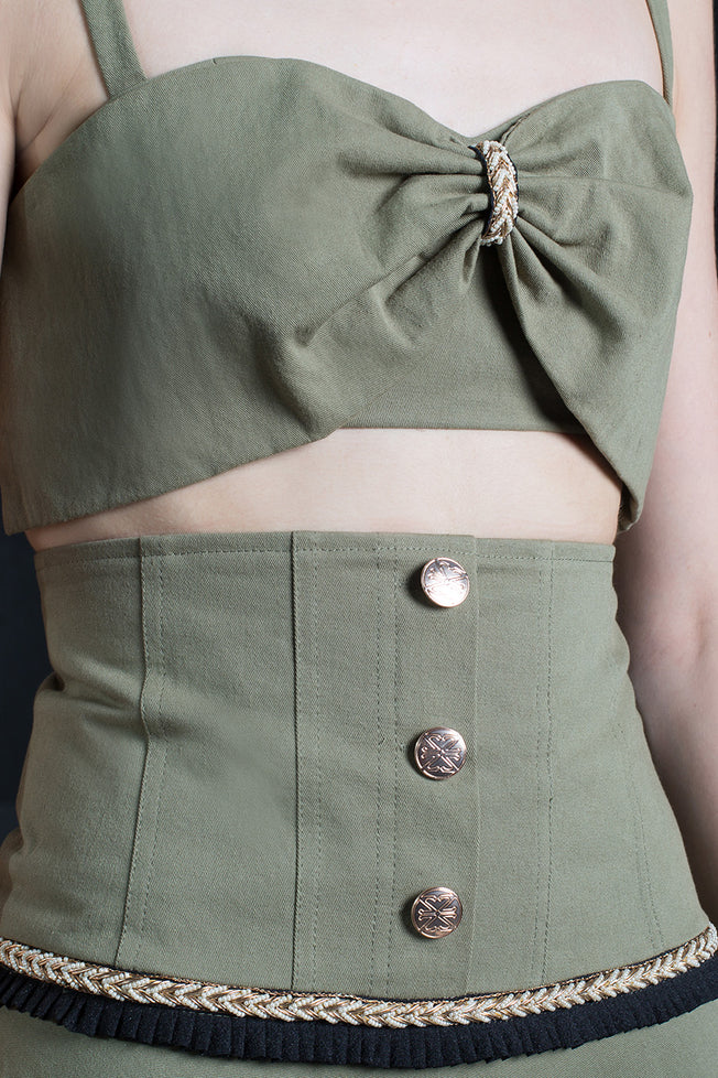 Benny Twinset in Olive Green