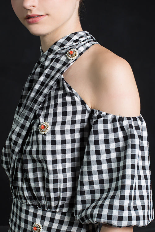 Maggie Checkered Midi Dress
