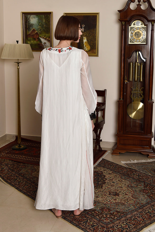 Veronica Pinstripe Maxi Dress