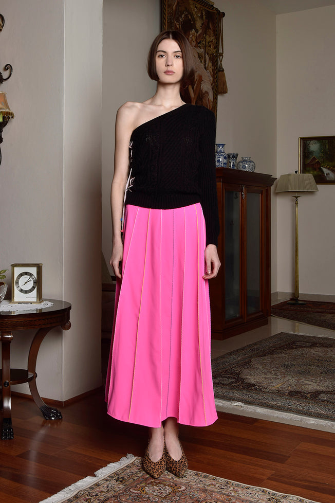 Mable One Shoulder Sweater in Black